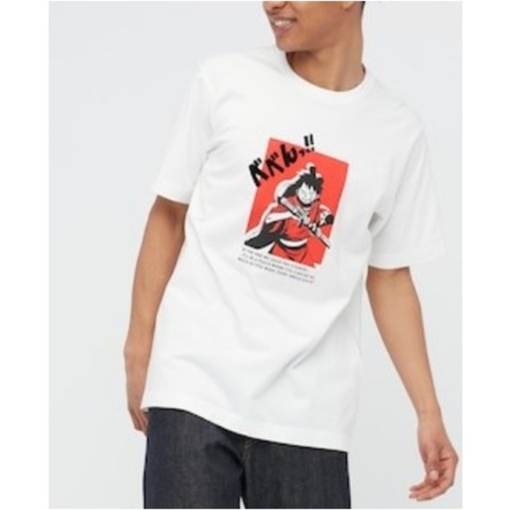 UT Uniqlo x One Piece Unisex White Monkey D Luffy Anime Graphic T-Shirt Size XXL